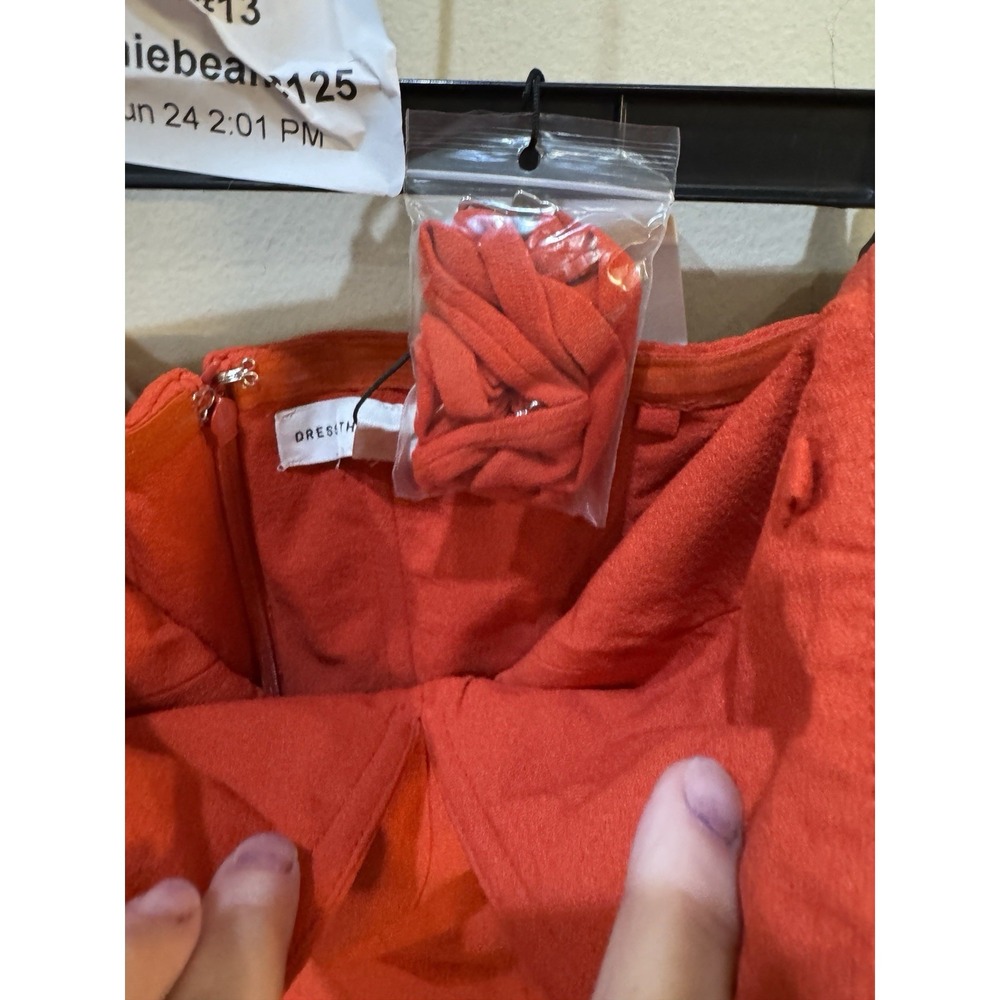 Dress the Population Fernanda Maxi Dress Strapless V Neck‎ Gown Poppy Orange L - Picture 8 of 14